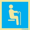 Señal informativa con el pictograma de asiento prioritario para personas mayores