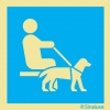 Señal informativa con el pictograma de asiento prioritario para personas con perros guía