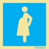 Señal informativa con el pictograma de atención prioritaria para embarazadas