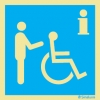 Señal informativa con el pictograma de zona de información para personas con discapacidad motora
