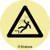 Señal en vinilo autoadhesivo de peligro con el pictograma de caídas a distinto nivel