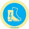Señal en vinilo autoadhesivo de obligación con el pictograma de obligatorio el uso de calzado aislante
