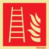 Señal de equipo de lucha contra incendio con el pictograma de escalera de incendios