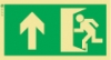 Señal de balizamiento a baja altura LLL de evacuación con el pictograma de sentido de evacuación y flecha vertical hacia arriba