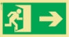 Señal de balizamiento a baja altura LLL de evacuación con el pictograma de sentido de evacuación y flecha horizontal para la derecha