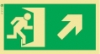 Señal de balizamiento a baja altura LLL de evacuación con el pictograma de sentido de evacuación y flecha diagonal hacia arriba y para la derecha