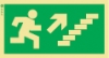 Señal de balizamiento a baja altura LLL de evacuación con el pictograma de sentido de evacuación y flecha diagonal hacia arriba y para la derecha