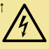 Señal de balizamiento a baja altura LLL de peligro con el pictograma riesgo eléctrico