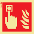 Señal de balizamiento a baja altura LLL de equipo de lucha contra incendio con el pictograma pulsador de alarma