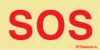 Señal fotoluminiscente en aluminio de puestos de emergencia para túneles con el texto horizontal de SOS en rojo