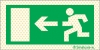 Señal reflectoluminiscente de evacuación con el pictograma de sentido de evacuación con flecha horizontal a la izquierda