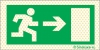 Señal reflectoluminiscente de evacuación con el pictograma de sentido de evacuación con flecha horizontal a la derecha