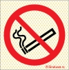 Banda reflectoluminiscente de prohibición con el pictograma de prohibido fumar