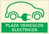 Señal reflectoluminiscente para aparcamientos con el pictograma de aparcamiento reservado a vehículos eléctricos