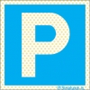 Señal reflectoluminiscente para aparcamientos con el pictograma de parking