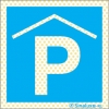 Señal reflectoluminiscente para aparcamientos con el pictograma de parking cubierto