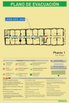 Plano de evacuación para habitaciones según exigencia de la norma UNE 23-032
